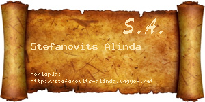 Stefanovits Alinda névjegykártya